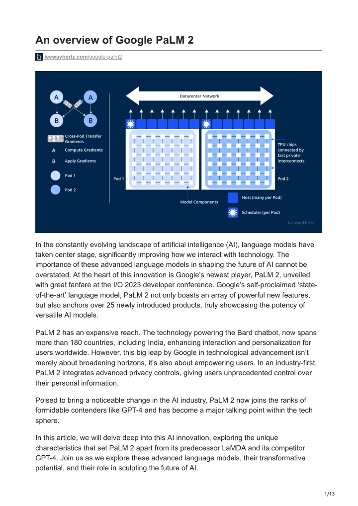 an overview of google palm 2