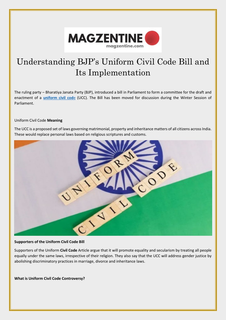 understanding bjp s uniform civil code bill