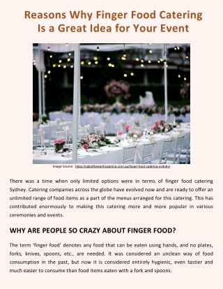 Reasons Why Finger Food Catering Is a Great Idea for Your Event
