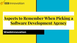 Aspects to Remember When Picking a Software Development Agency