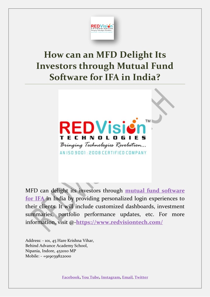 how can an mfd delight its investors through