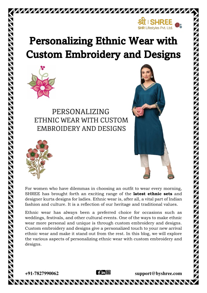 personalizing ethnic wear with personalizing