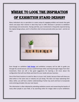 Where to Look the Inspiration of Exhibition Stand Design?