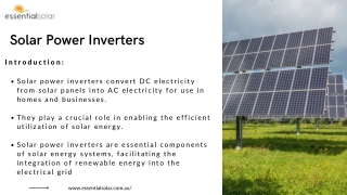 Harnessing the Power of the Sun Solar Inverters Revolutionize Energy Conversion