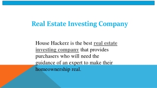 Real Estate Investing Company