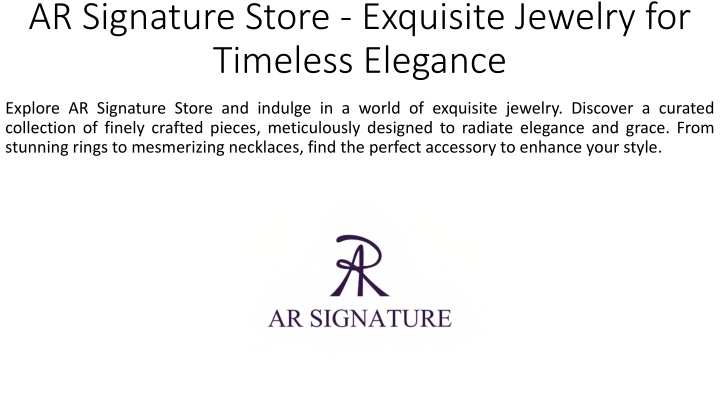 ar signature store exquisite jewelry for timeless elegance