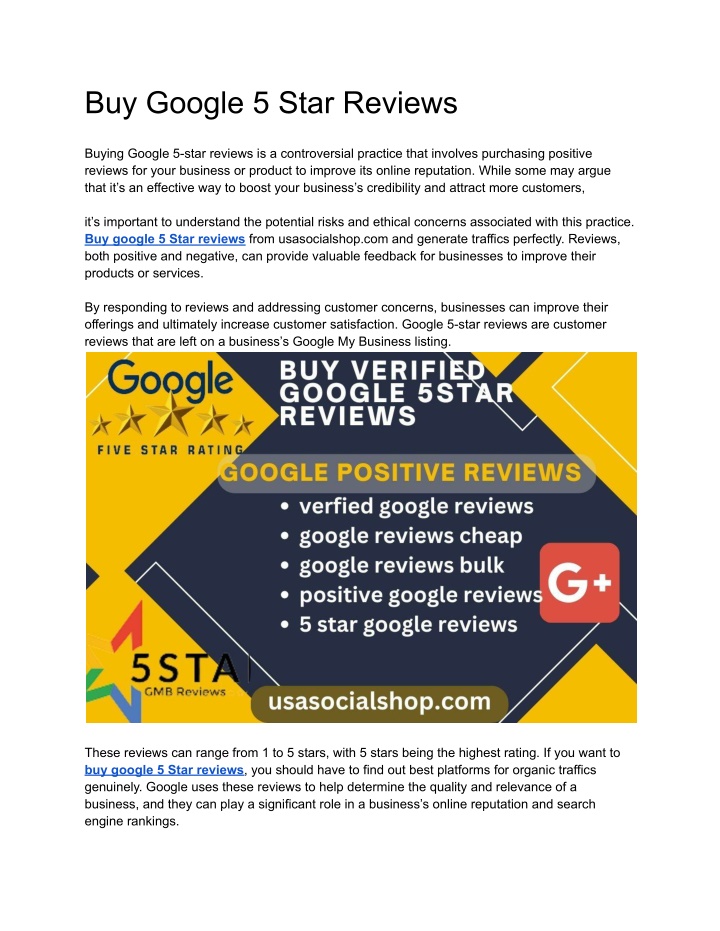 buy google 5 star reviews