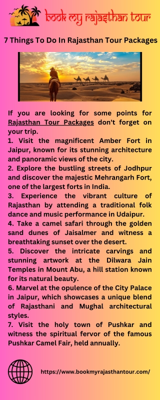 _7 Things To Do In Rajasthan Tour Packages
