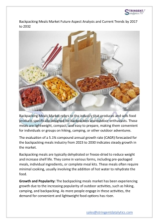 backpacking meals market future aspect analysis