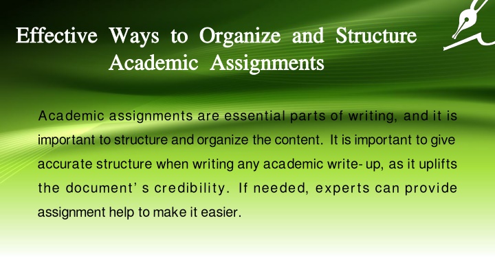 effective ways to organize and structure