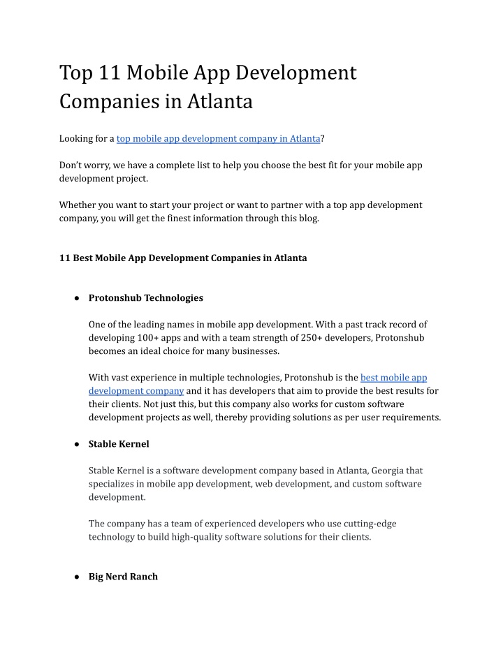 top 11 mobile app development companies in atlanta