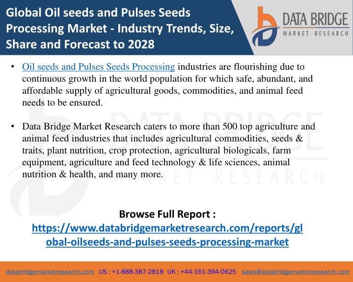 global oil seeds and pulses seeds processing