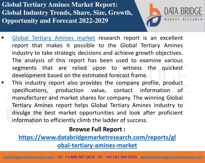 global tertiary amines market report global