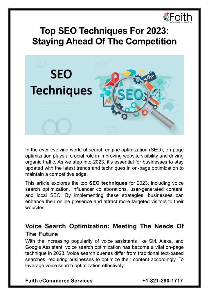 top seo techniques for 2023 staying ahead