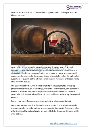 customized bottle wine market growth