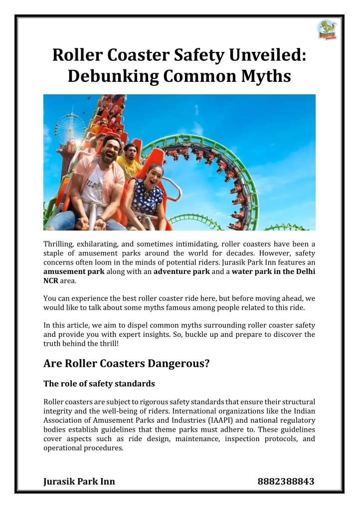 PPT - Roller Coaster Safety Unveiled Debunking Common Myths PowerPoint ...