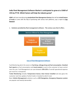 India Fleet Management Software Market Outlook to 2025