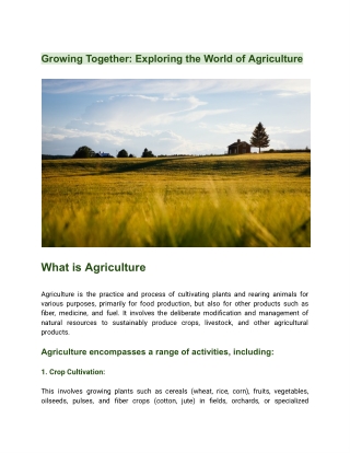 Growing Together_ Exploring the World of Agriculture