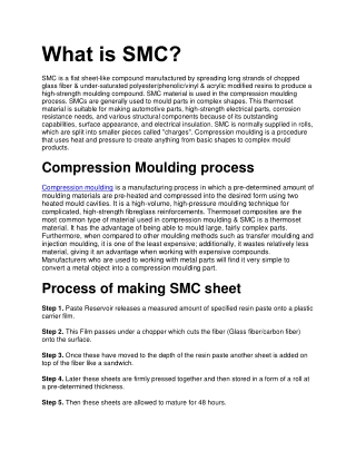 Sheet molding compound process & Compression Molding