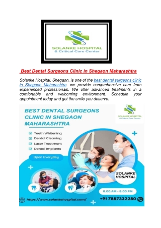 Best Dental Surgeons Clinic in Shegaon Maharashtra