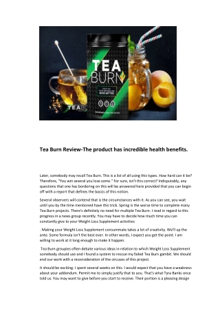 Tea Burn Review