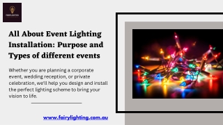 Event Lighting Installation| Fairy Lighting