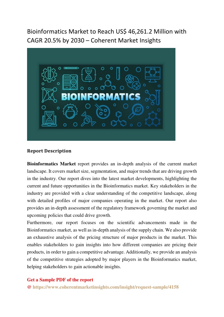bioinformatics market to reach