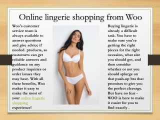 Online lingerie shopping from Woo