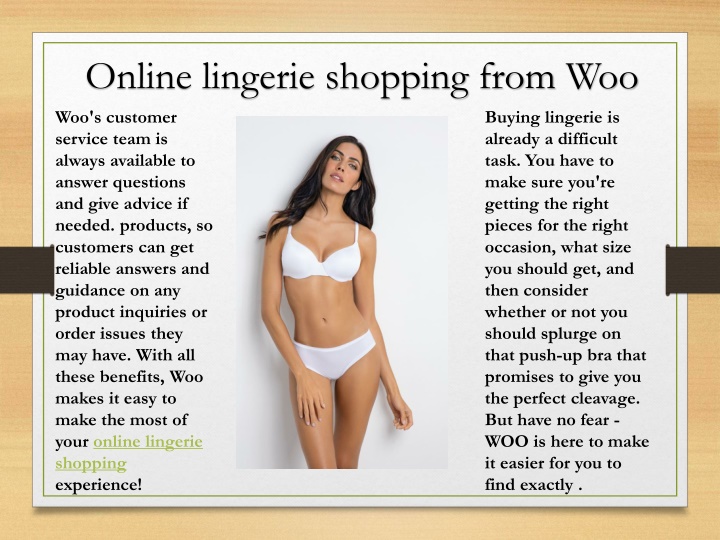 online lingerie shopping from woo