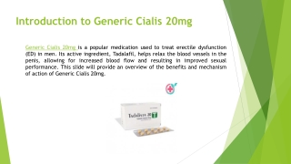 Buy Generic Cialis 20mg (Tadalafil)