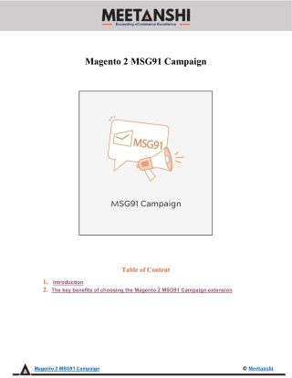 Magento 2 MSG91 Campaign