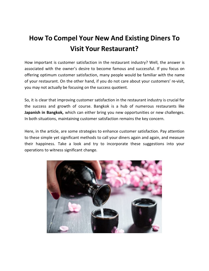 how to compel your new and existing diners to visit your restaurant