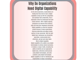 why do organizations need digital capability