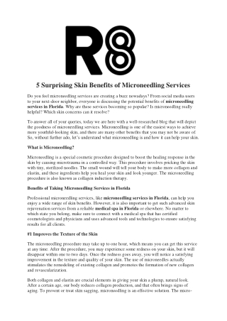 5 Surprising Skin Benefits of Microneedling Services