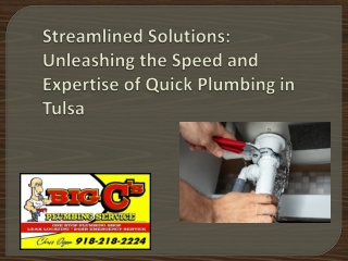 Streamlined Solutions Unleashing the Speed and Expertise of Quick Plumbing in Tulsa