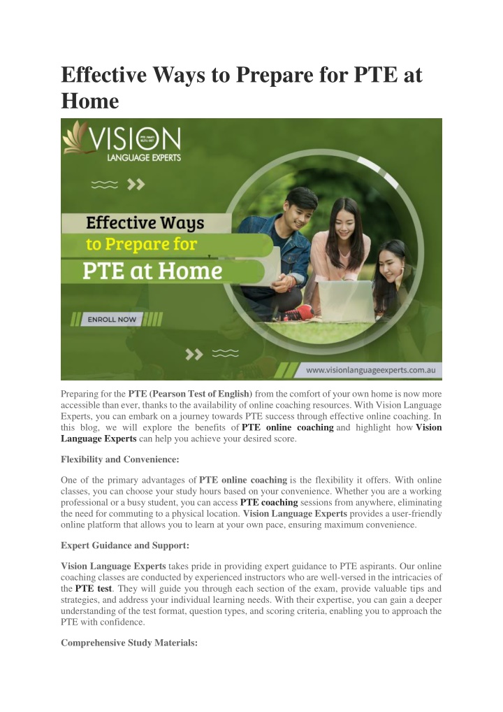 effective ways to prepare for pte at home