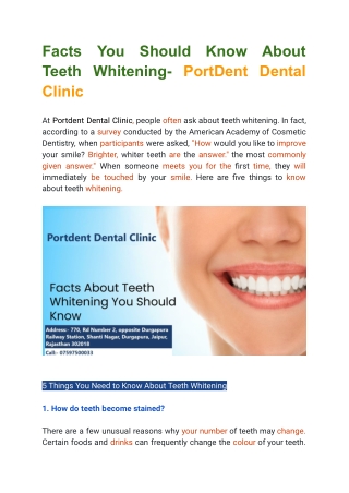 Facts You Should Know About Teeth Whitening