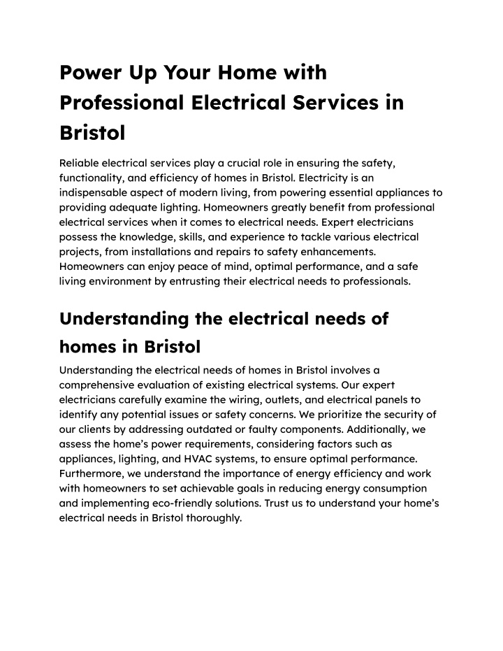 power up your home with professional electrical