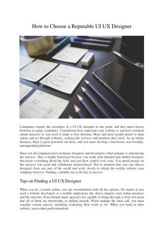 how to choose a reputable ui ux designer