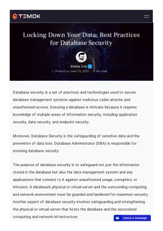 locking down your data best practices