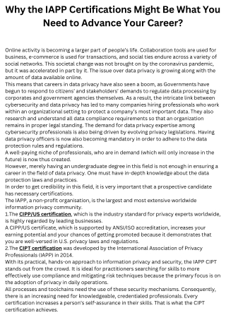 why the iapp certifications might be what