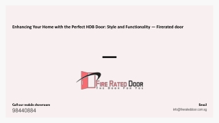 Enhancing Your Home with the Perfect HDB Door Style and Functionality — Firerated door