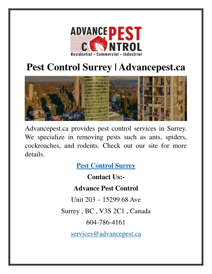 pest control surrey advancepest ca