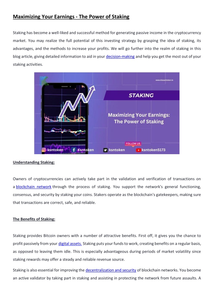 maximizing your earnings the power of staking