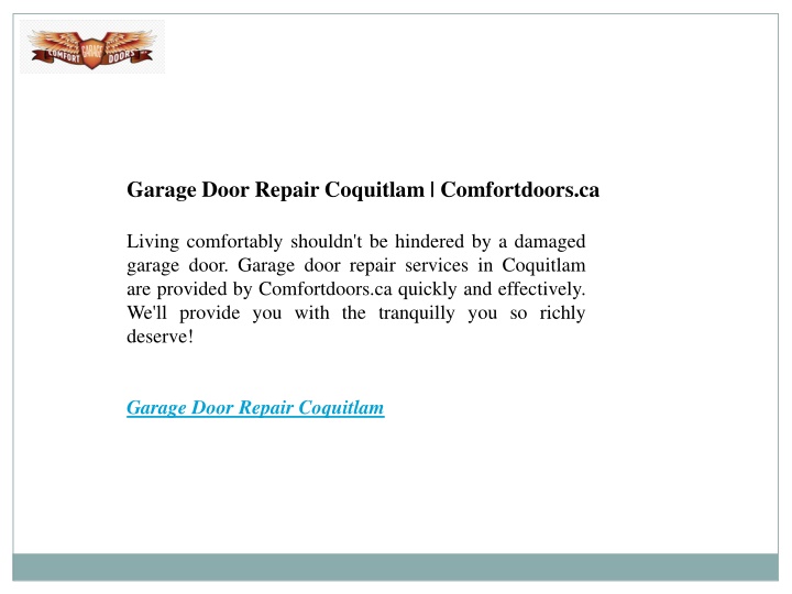 garage door repair coquitlam comfortdoors ca