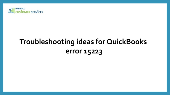 troubleshooting ideas for quickbooks error 15223