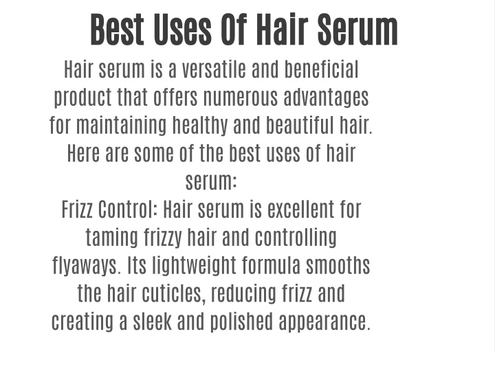 best uses of hair serum hair serum is a versatile