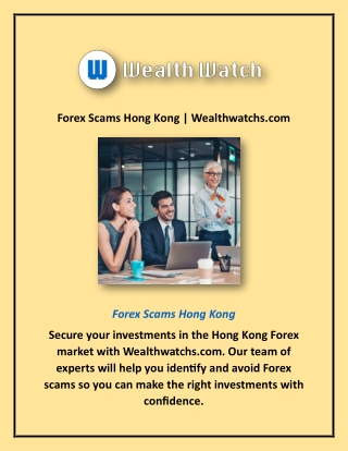 Forex Scams Hong Kong | Wealthwatchs.com