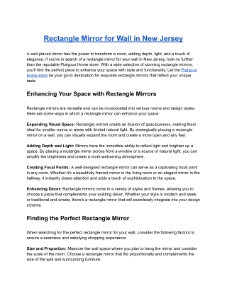 rectangle mirror for wall in new jersey