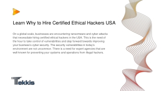 Learn Why to Hire Certified Ethical Hackers USA